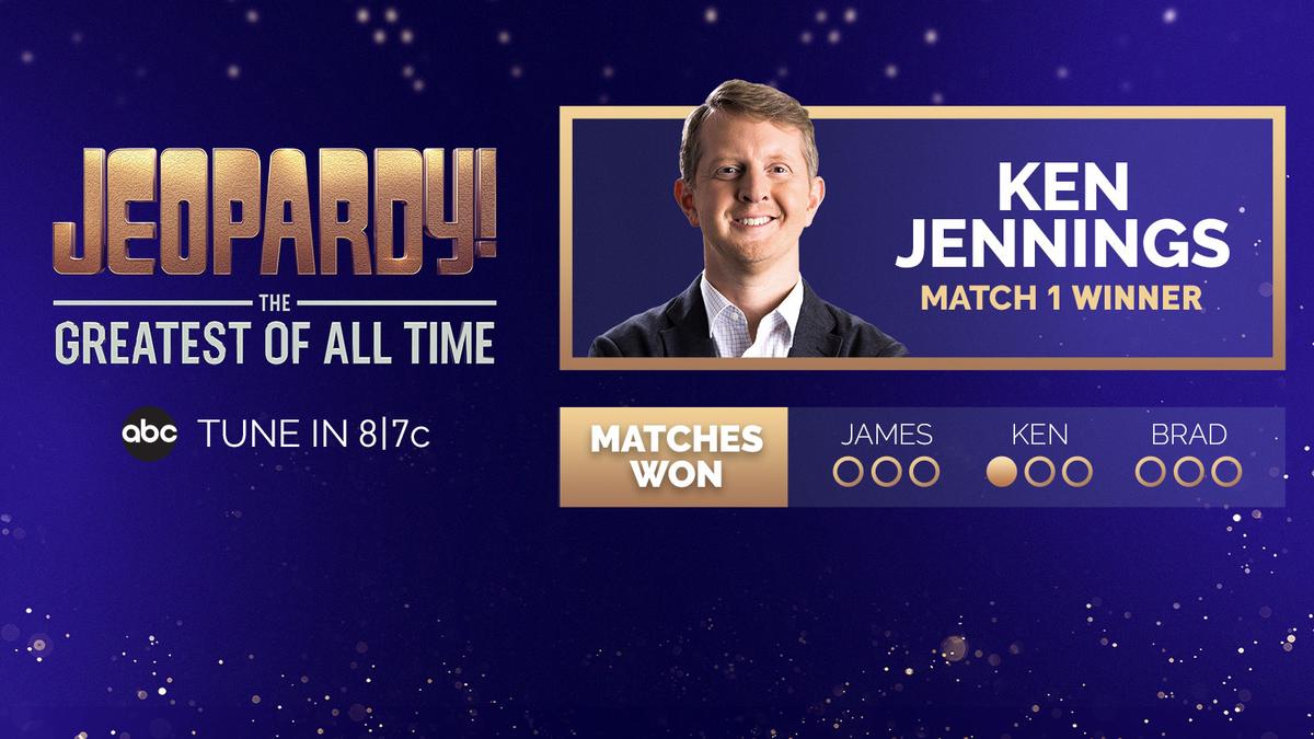 G.O.A.T. Match 1 Winner: Ken Jennings | J!Buzz | Jeopardy.com
