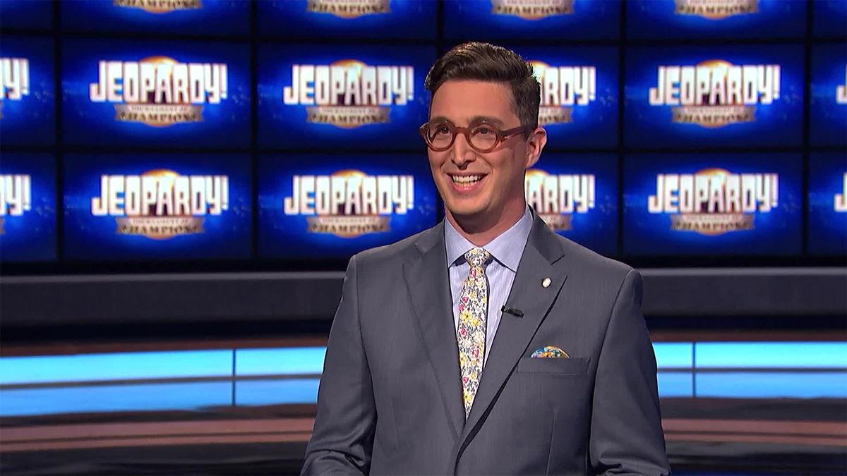 Buzzy Cohen on the Jeopardy! stage