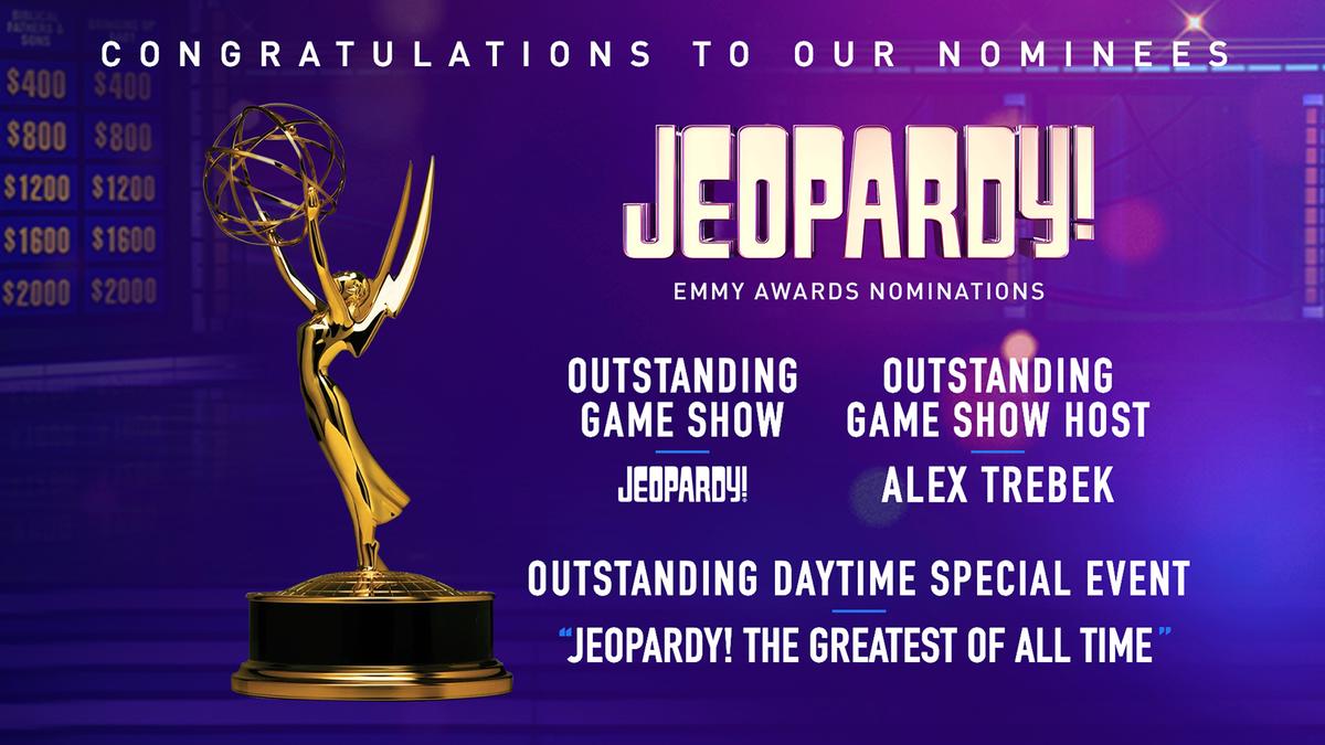Graphic of Jeopardy!'s Daytime Emmy Nominations