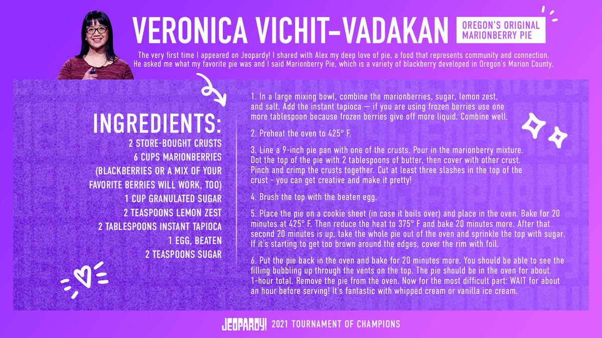 Graphic of Veronica Vichit-Vadakan's Oregon’s original marionberry pie recipe