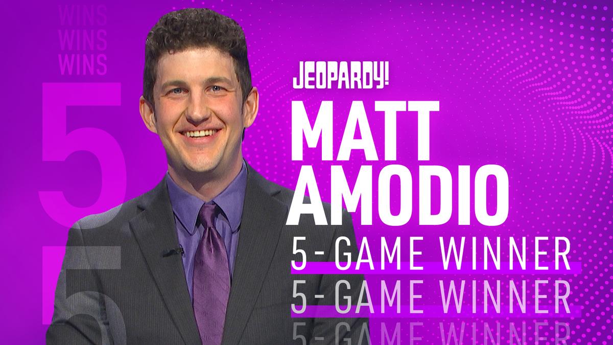 Image of Matt Amodio with text that says "5-game winner"