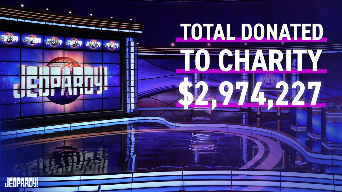 Text on graphic that reads, "Total donated to charity: $2,974,227"