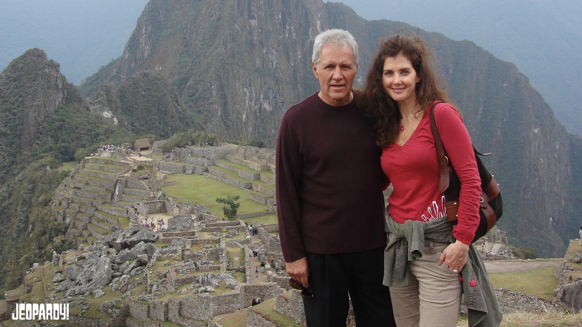 Alex and Jean Trebek in Machu Picchu.
