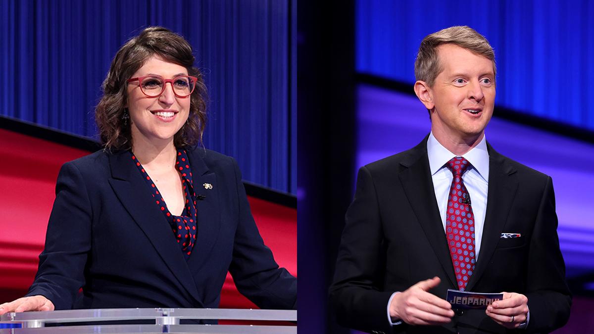 Mayim Bialik and Ken Jennings