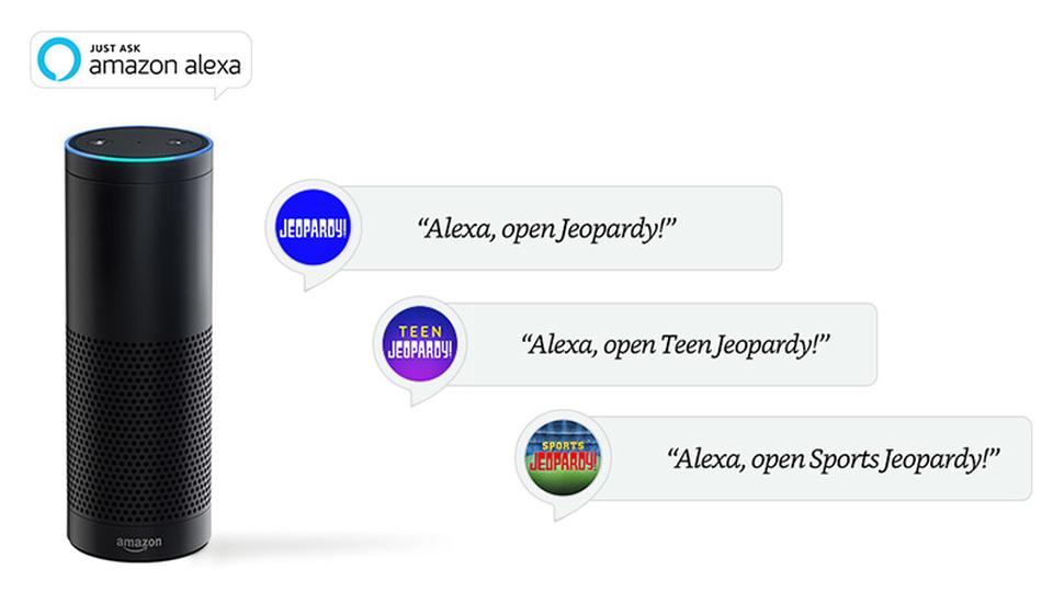 Just ask Amazon Alexa: "Alexa, open Jeopardy!" "Alexa, open Teen Jeopardy!" "Alexa, open Sports Jeopardy!"