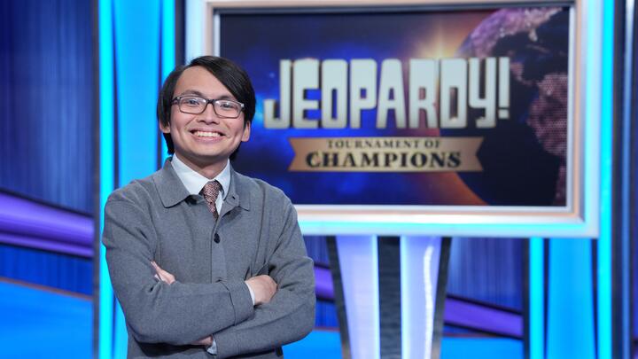 Paolo Pasco on the set of Jeopardy! during the S42 TOC