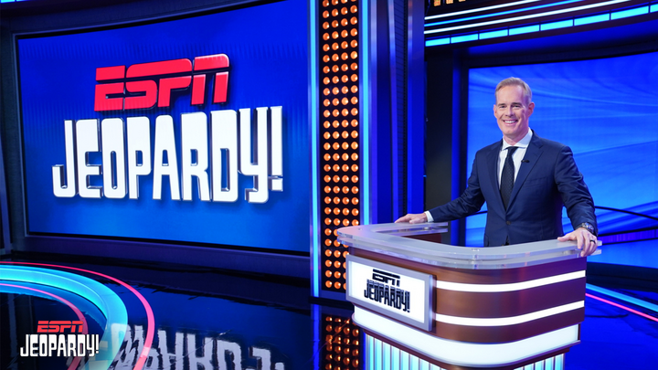Joe Buck on the set of ESPN Jeopardy!