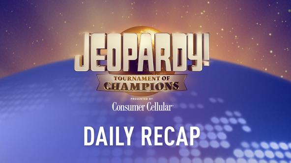 Jeopardy! Tournament of Champions logo with text "Daily Recap"