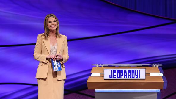 Savannah Guthrie on the Jeopardy! stage