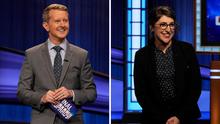 (left) Ken Jennings and (right) Mayim Bialik