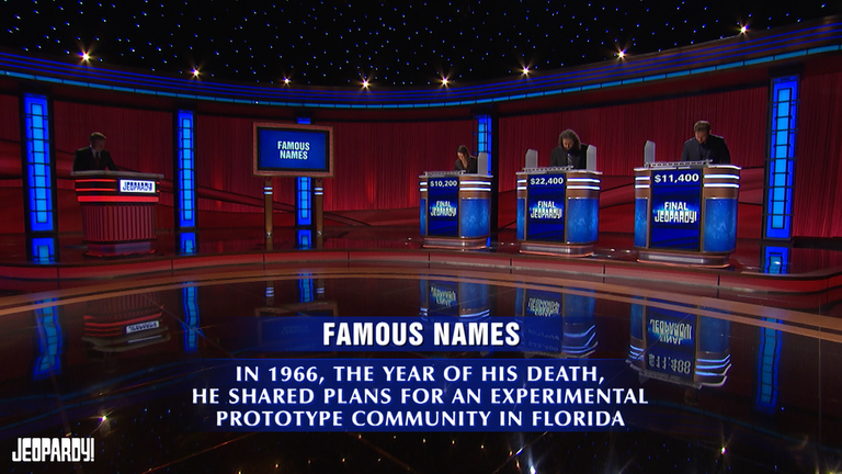 FAMOUS NAMES In 1966, the year of his death, he shared plans for an experimental prototype community in Florida